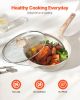 19 Piece Pots and Pans Set Granite Nonstick Kitchen Cookware Induction White